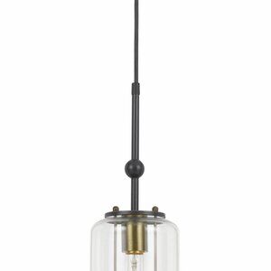 60W Natchez Metal Two Tone Glass Mini Pendant. (Edison Bulb Included), CAL Light